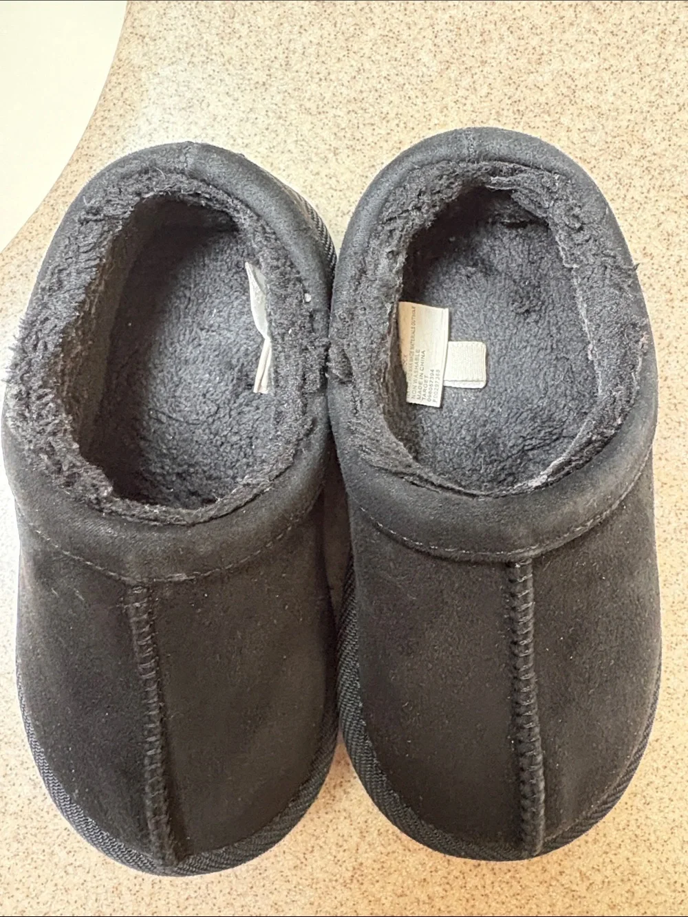 Target Kids Black Fleece-Lined Slip-On Slippers